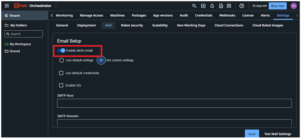 How to create job alerts in UiPath Orchestrator