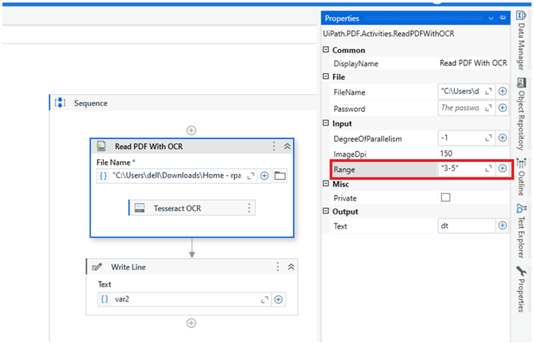 How to Using OCR to Read Specific Pages from a PDF in UiPath